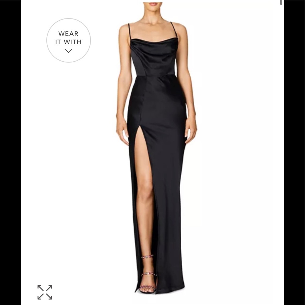 Nookie Dream Drape Satin Gown Black